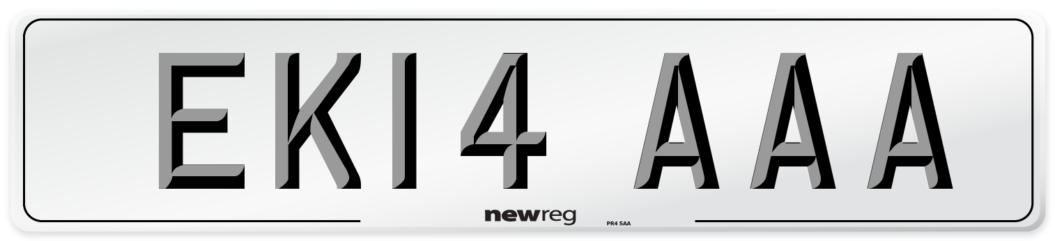 EK14 AAA Number Plate from New Reg